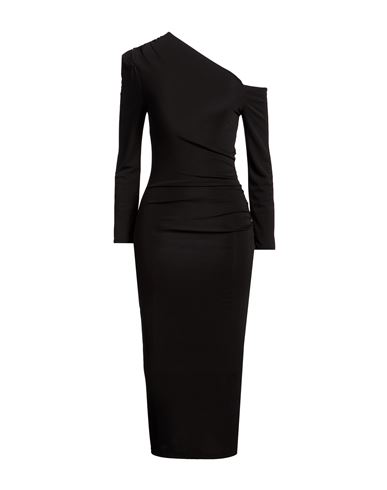 Woman Midi dress Black Size XL Polyester, Elastane