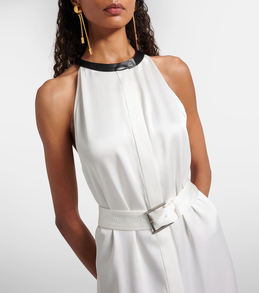 Crêpe satin maxi dress