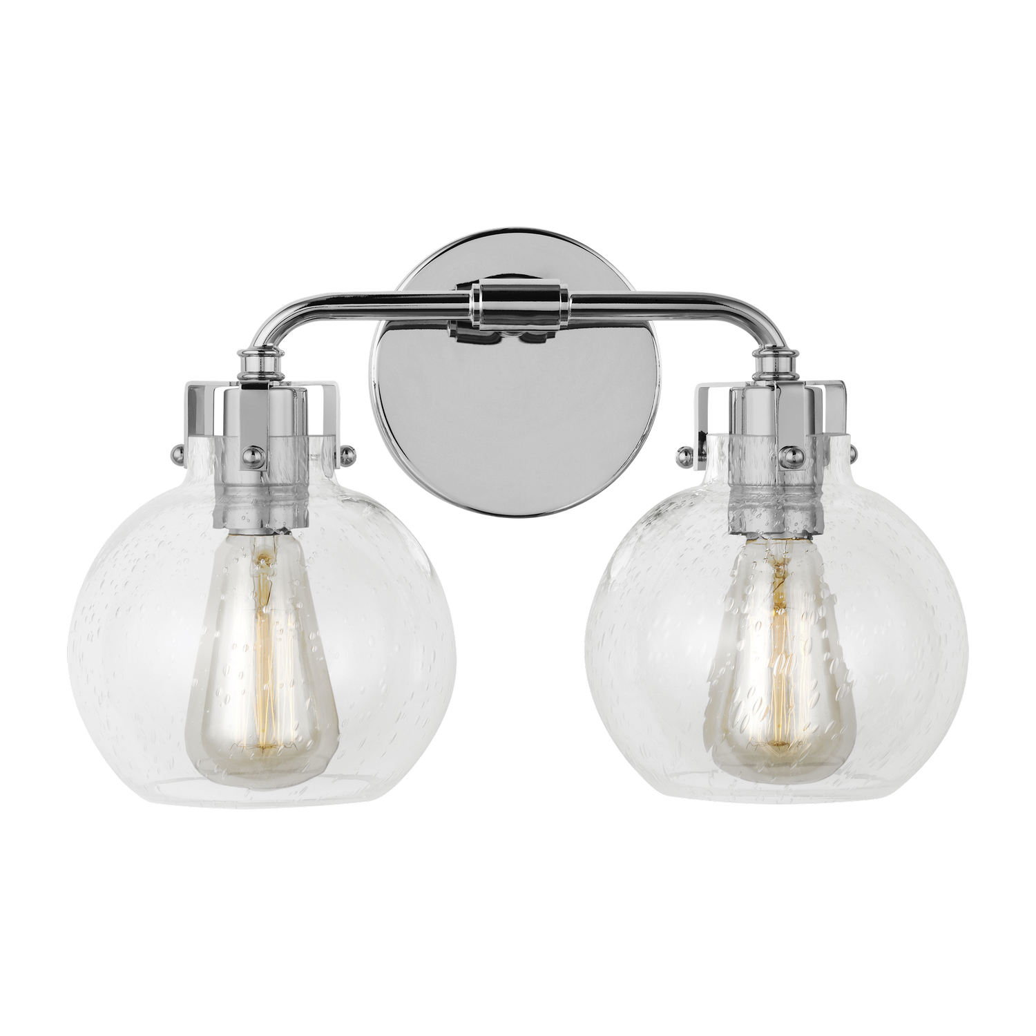 Visual Comfort Studio Clara 2-Light Bathroom Vanity Light in Chrome by Sean Lavin