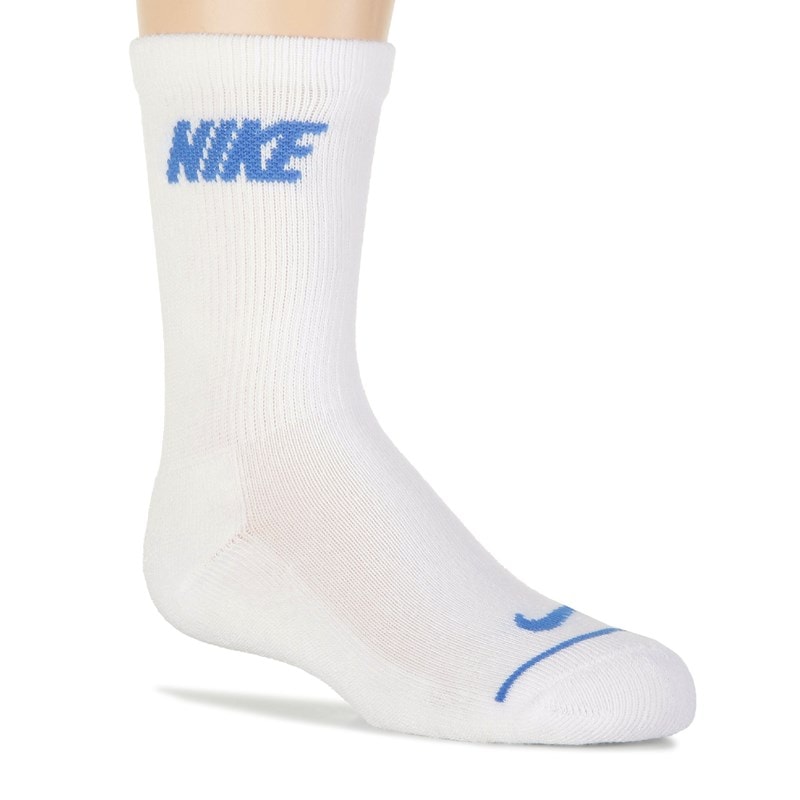 Kids' 6 Pack Youth X-Small Cushioned Crew Socks (Red/Grey/White/Blue Assorted)