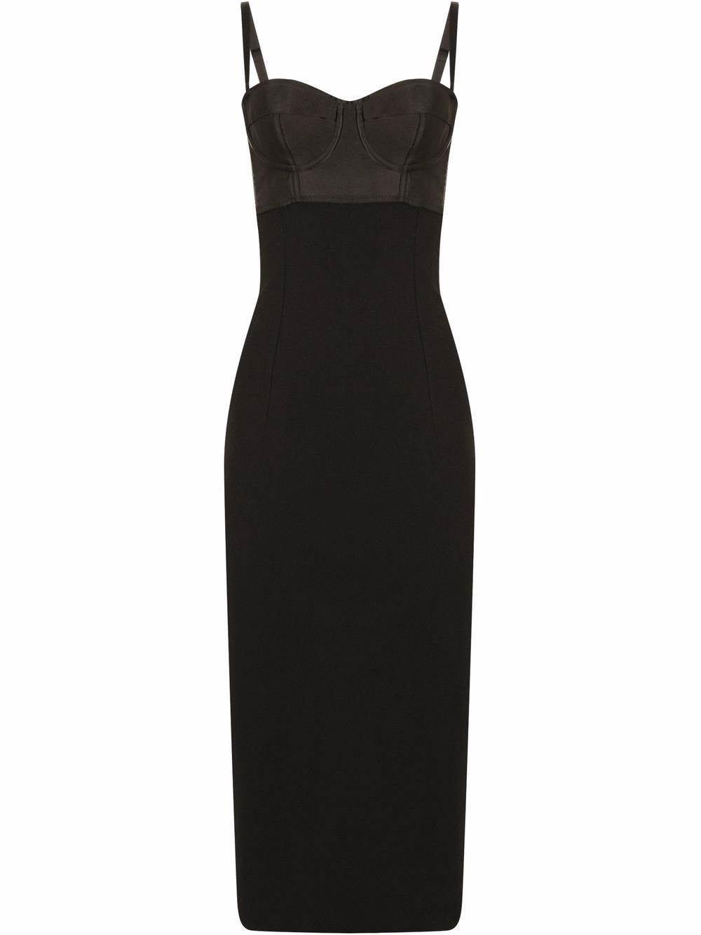 Cut-out bustier midi-dress - Black