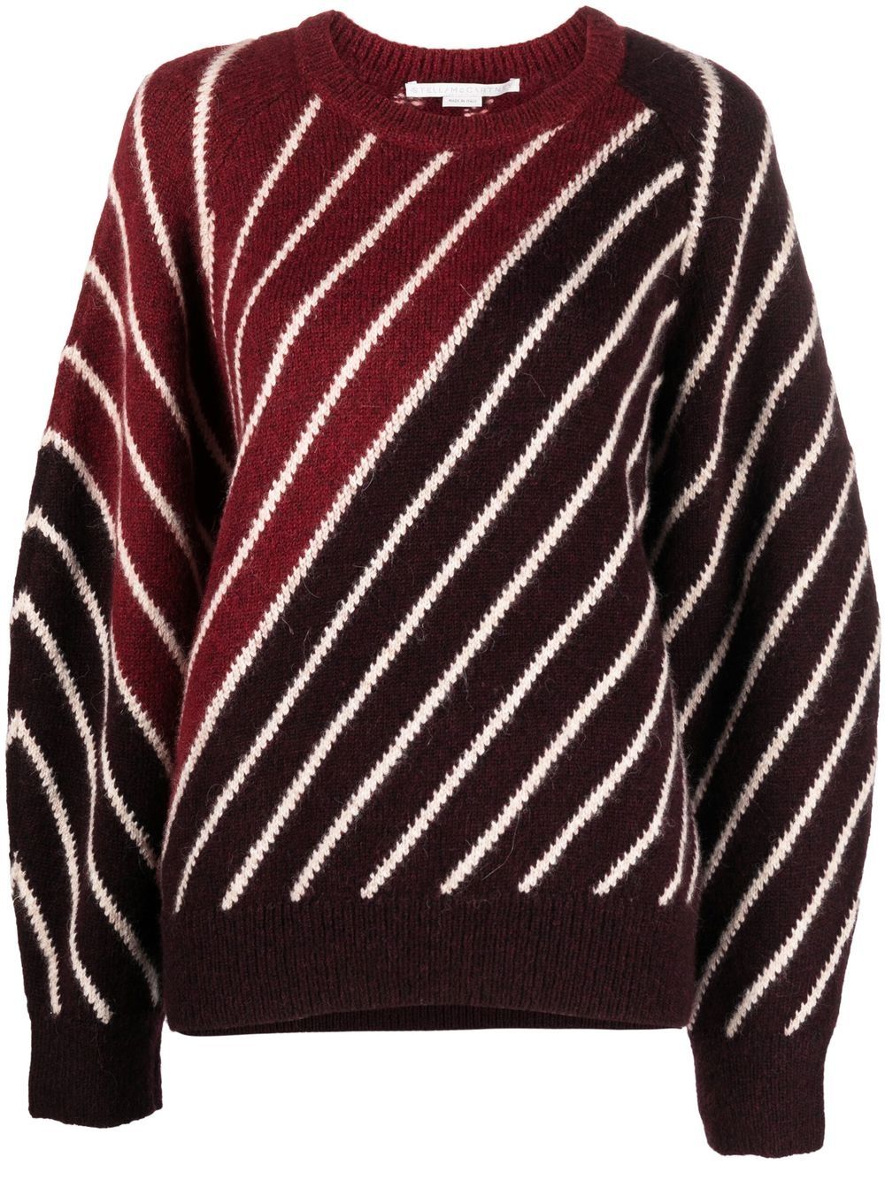Diagonal-stripe jumper - Red