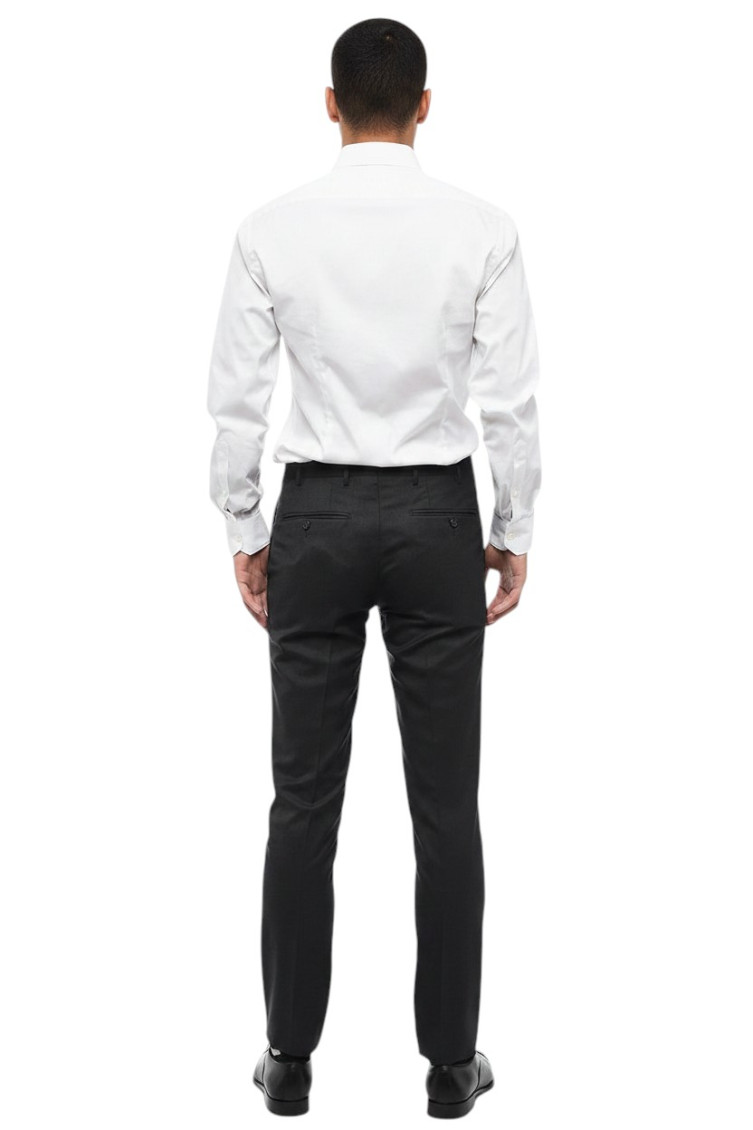 Grey Flat Front Trousers