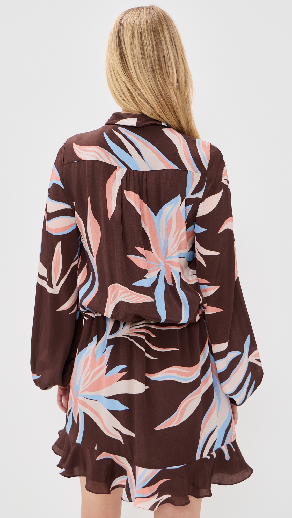 Front Wrap Mini Dress Brown