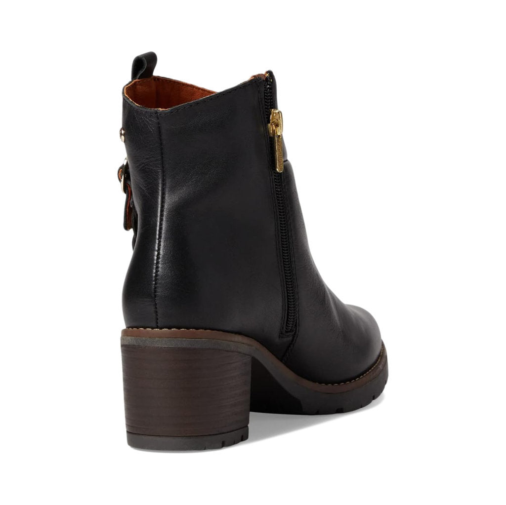 Pikolinos Llanes Calfskin Leather Women's Zip Up Mid Heel Ankle Boots