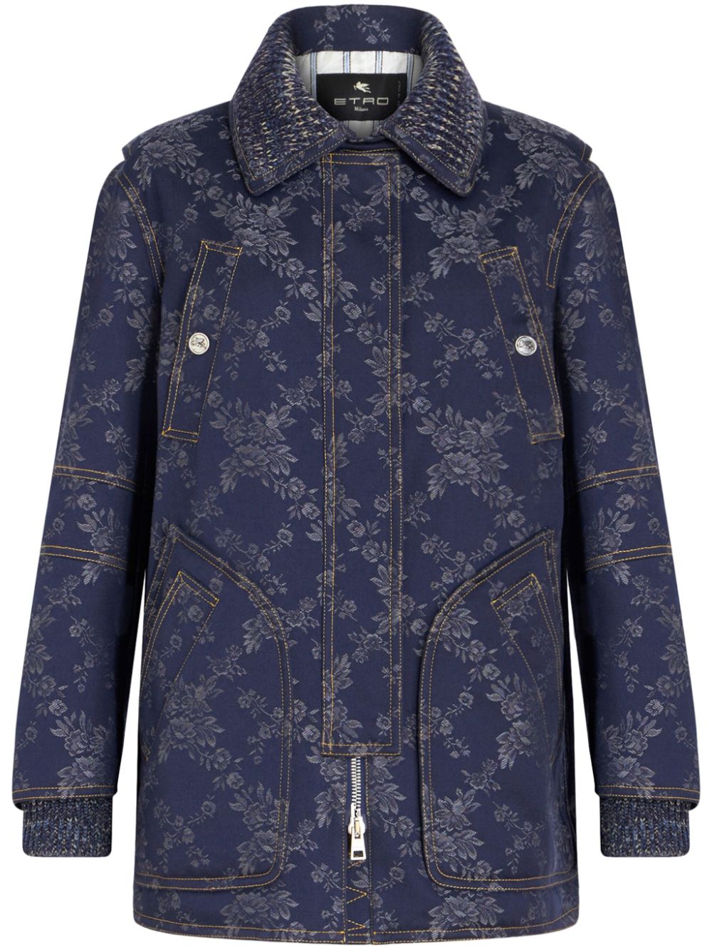 Jacquard denim jacket - Blue