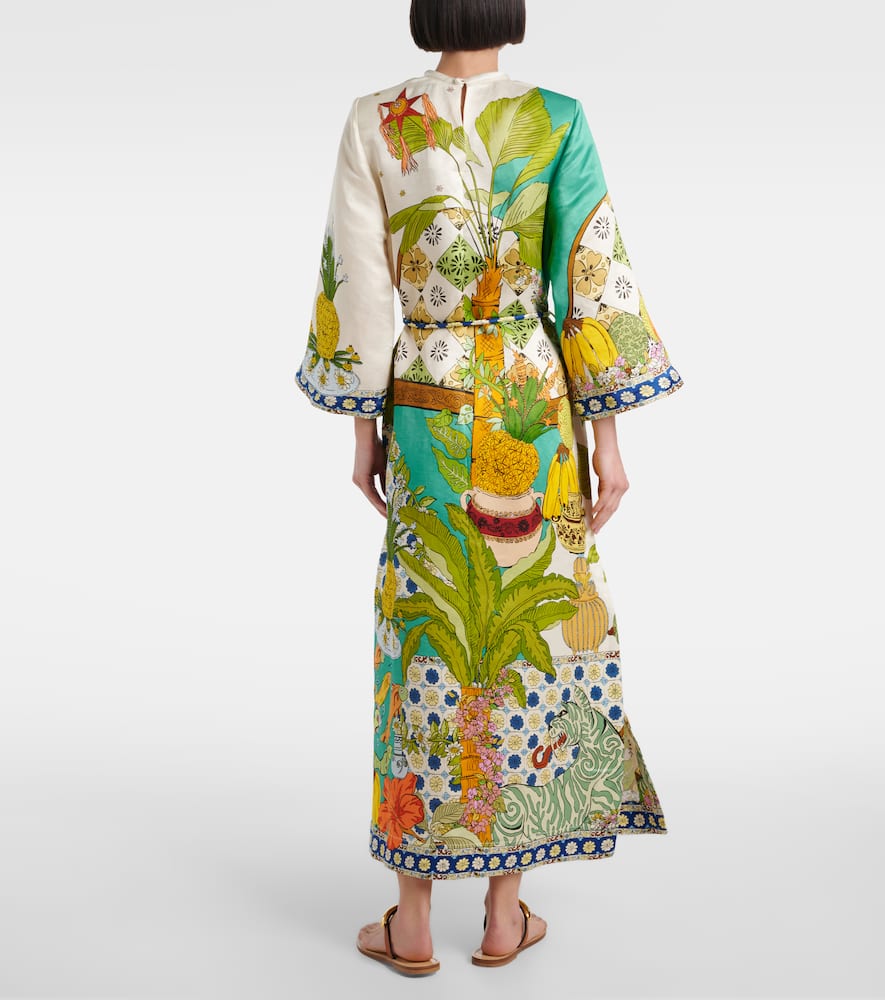 Alémais Printed hemp and silk maxi dress