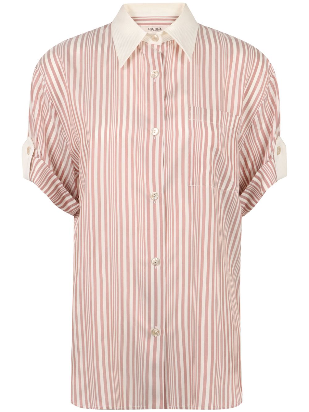 Silk striped shirt - Red