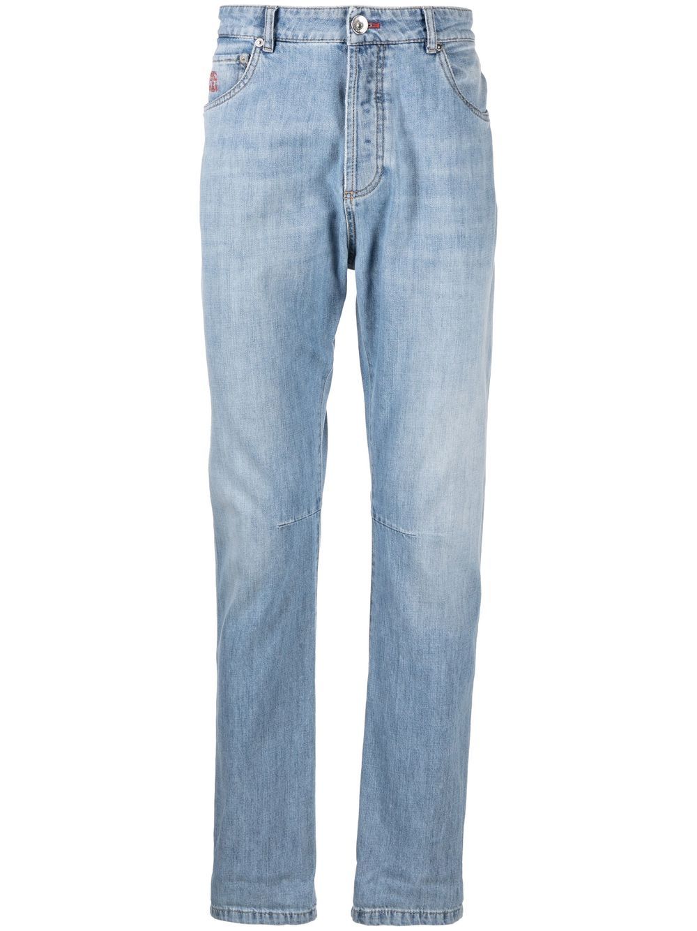 Mid-rise tapered-leg jeans - Blue