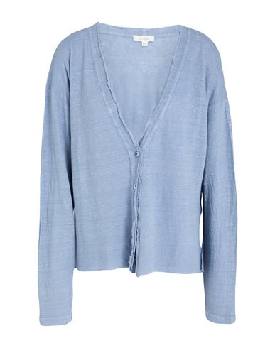 Woman Cardigan Slate blue Size L Linen