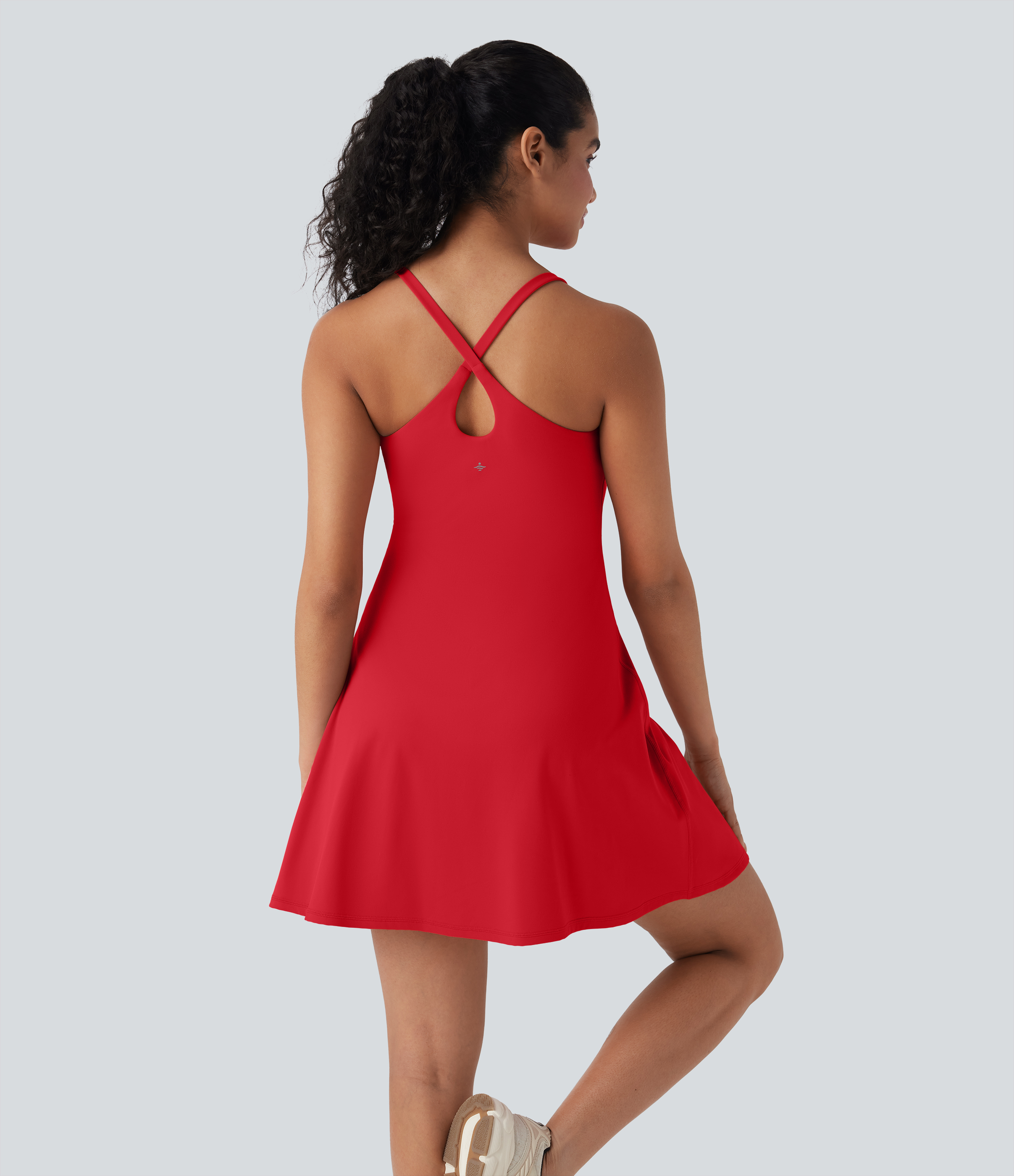 SoftlyZero™ Plush Active Dress-Longer Length-Easy Peezy Edition DD-F Cups Workout Dress - Tomato