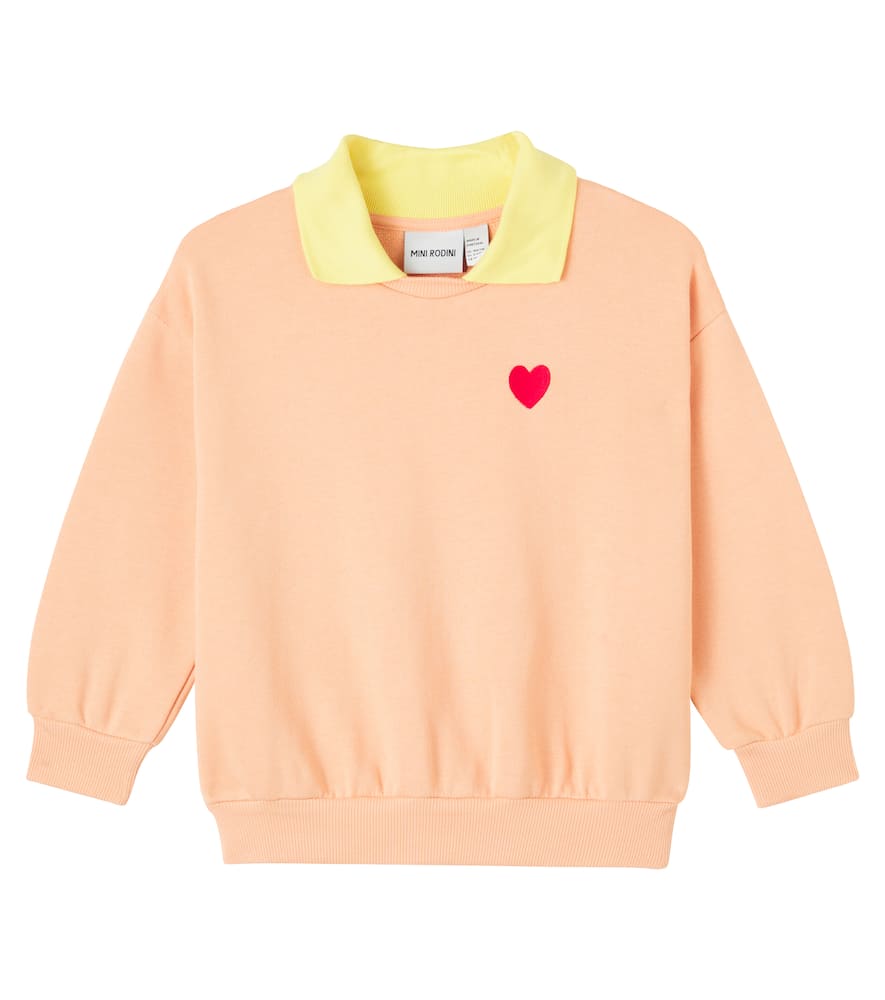Heart embroidered cotton sweatshirt