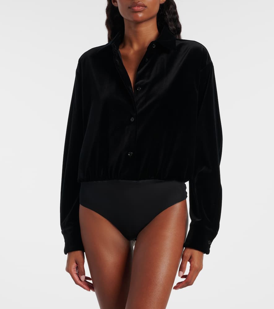 Cotton velvet bodysuit