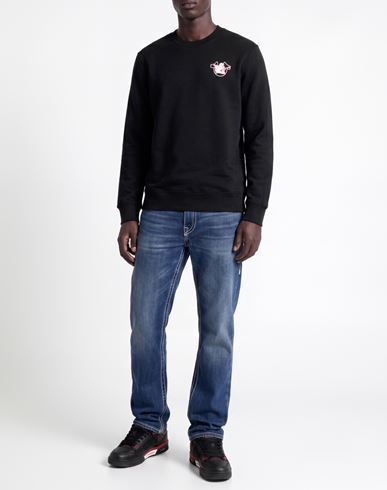 Man Sweatshirt Black Size M Cotton, Elastane