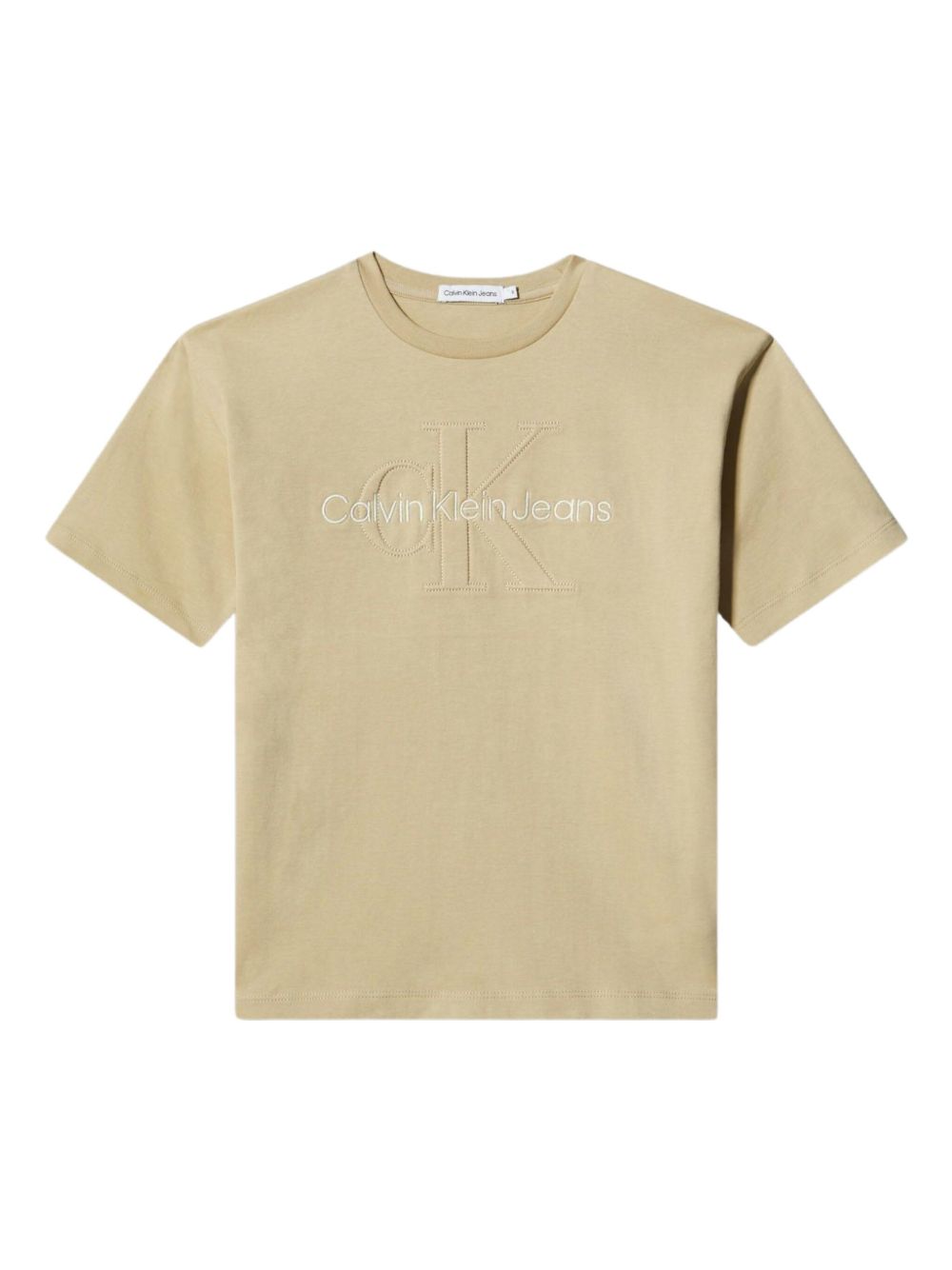 Logo-embossed T-shirt - Neutrals