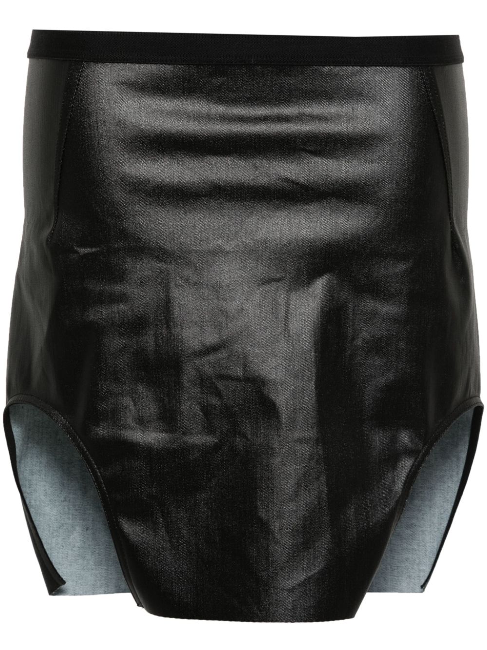Coated mini skirt - Black