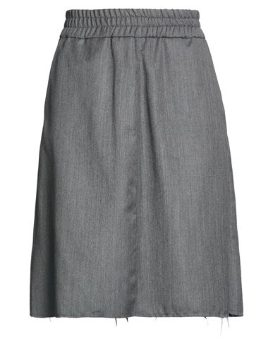 Pièce. Woman Midi skirt Grey Size 6 Wool
