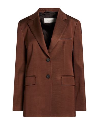 Woman Blazer Brown Size 6 Viscose, Cotton