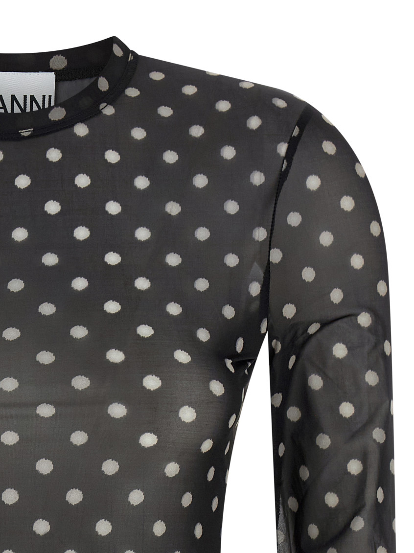 'Printed Sheer' Sweater