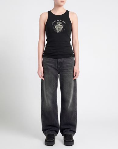 Woman Tank top Charcoal Size 1 Cotton