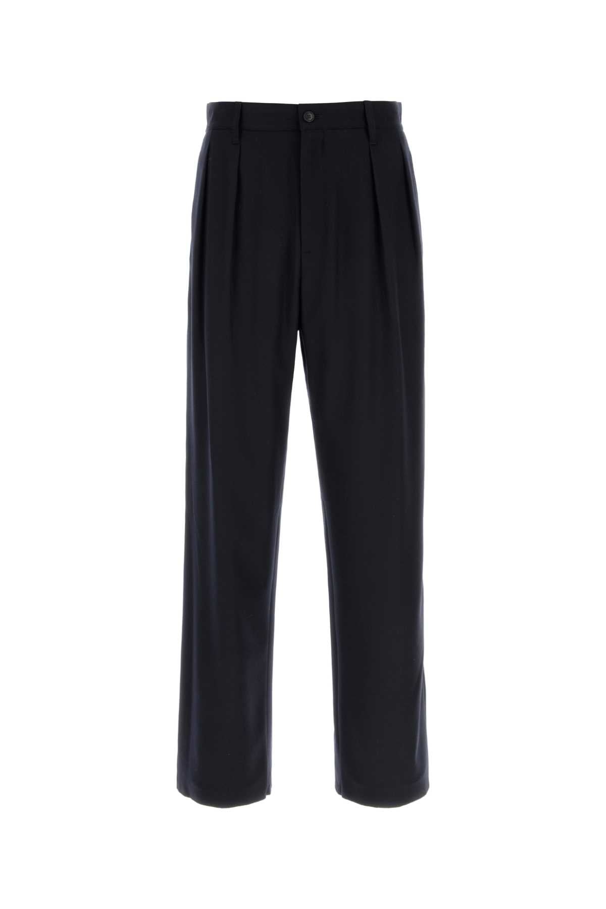 Virgin Wool Trousers — Navy