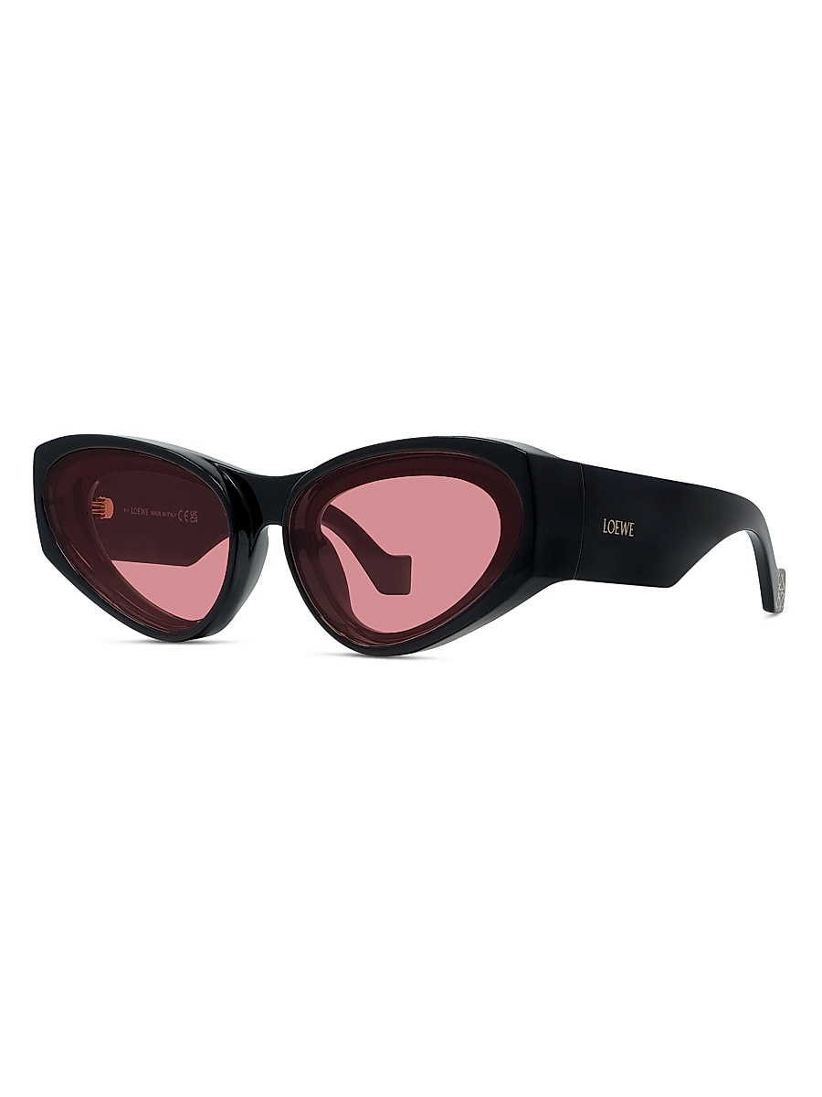 Women's x Paula's Ibiza Havana 62MM Cat-Eye Sunglasses - Shiny Black Pink