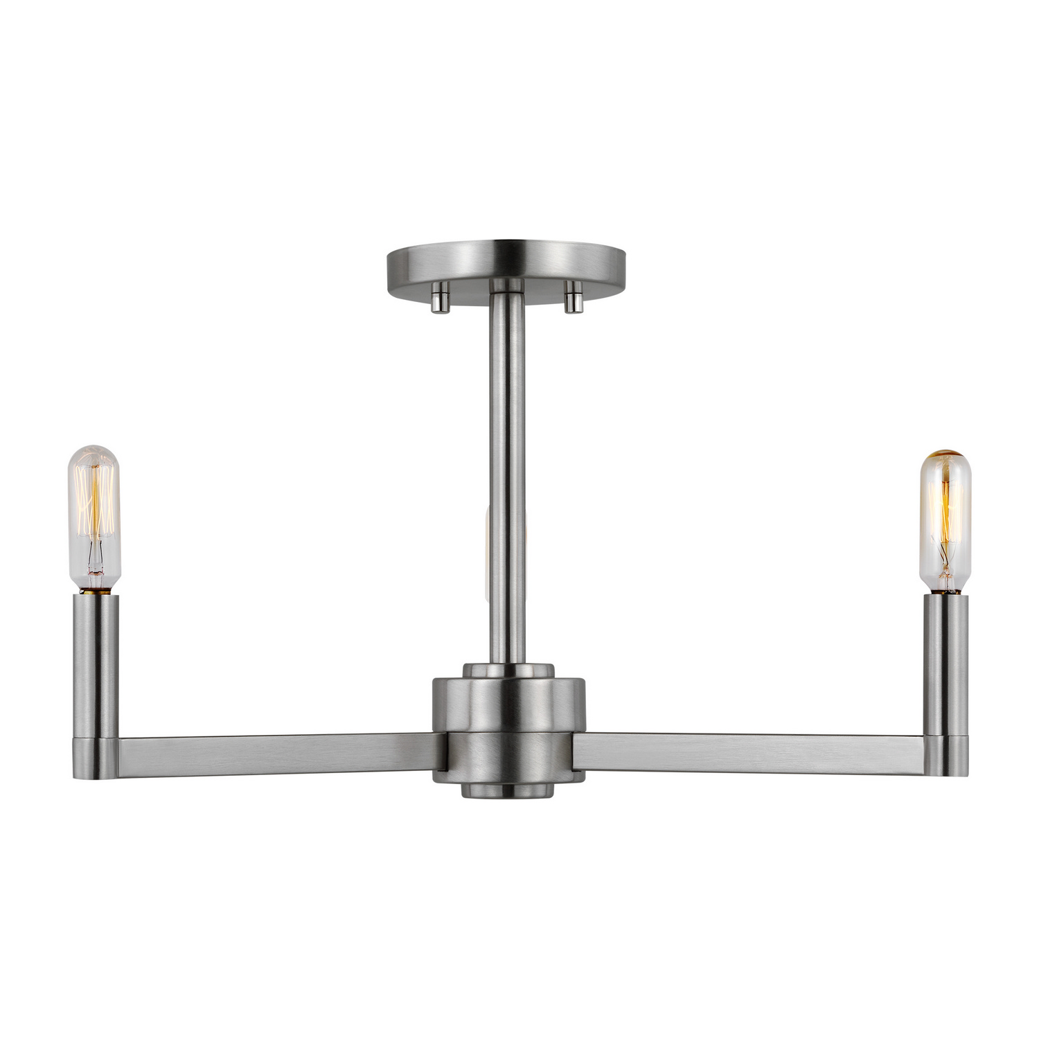 Brushed Nickel Three Light Semi-Flush Mount from the Fullton Collection