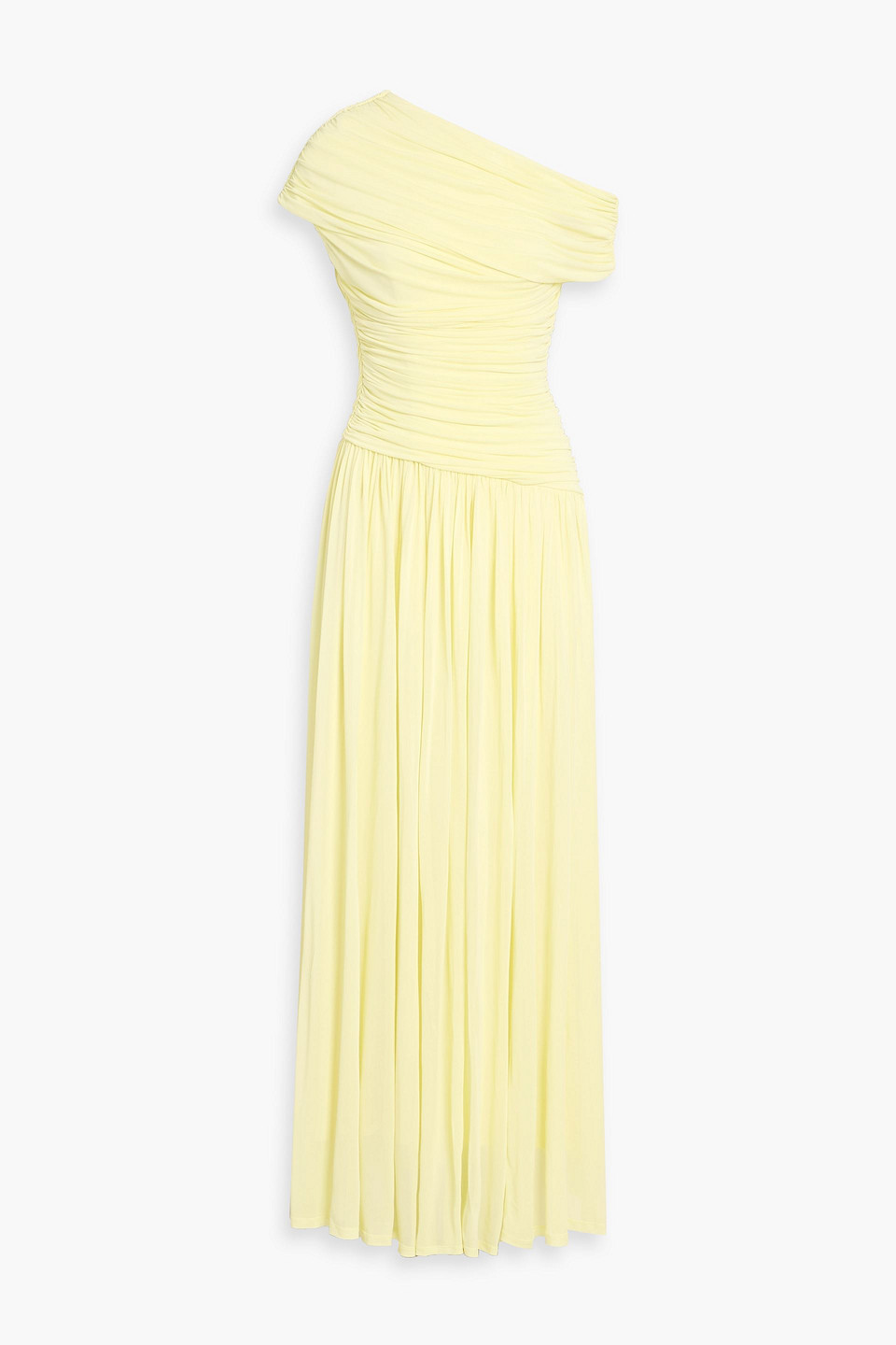 Rhiannon one-shoulder ruched jersey maxi dress - Yellow - US 8