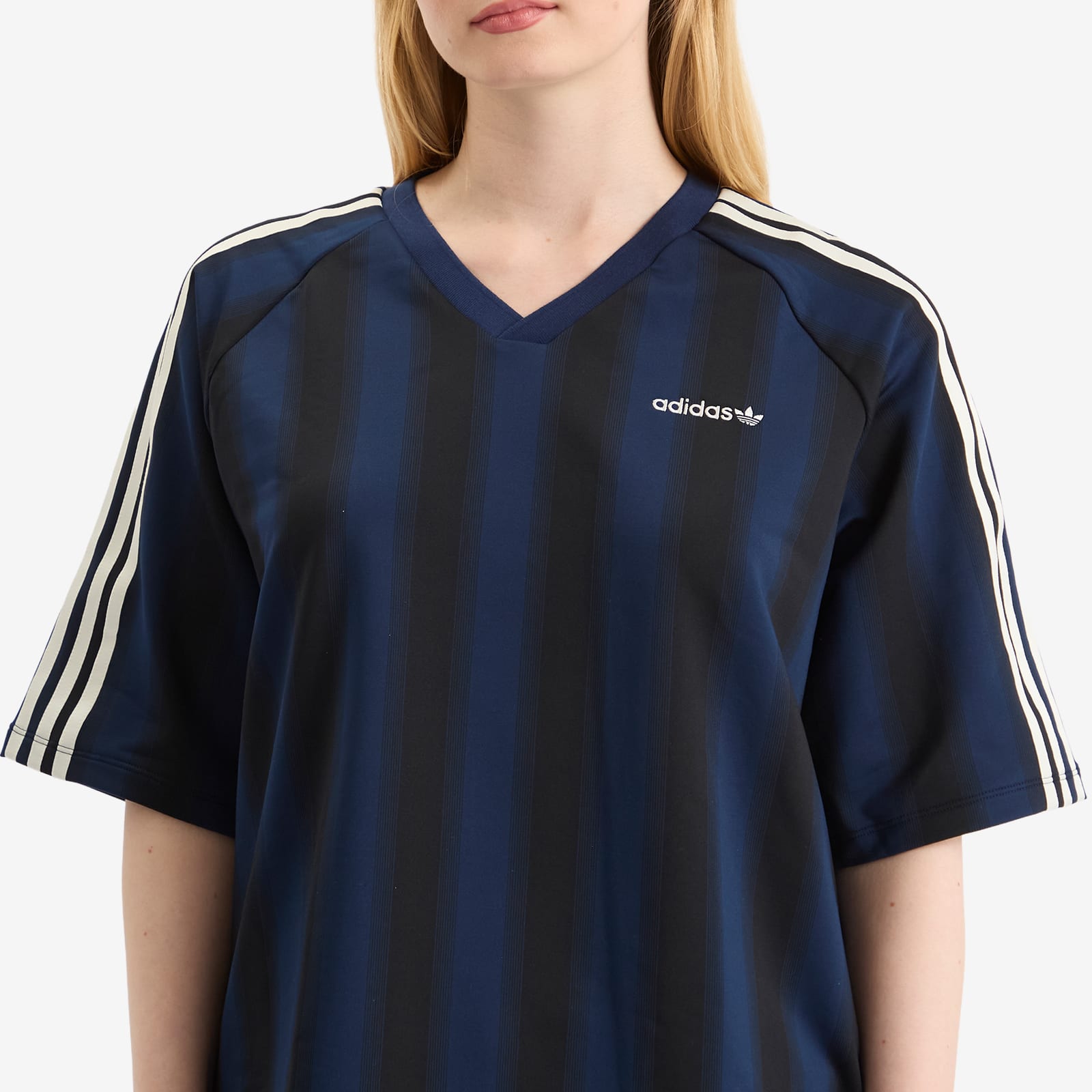 Women's Loose Linear T-Shirt Blue