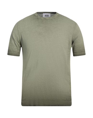 Alpha Studio Man Sweater Sage green Size 38 Cotton