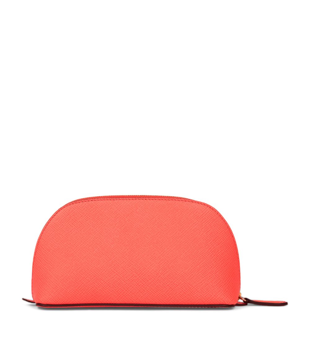 Grained Panama Leather Wash Bag