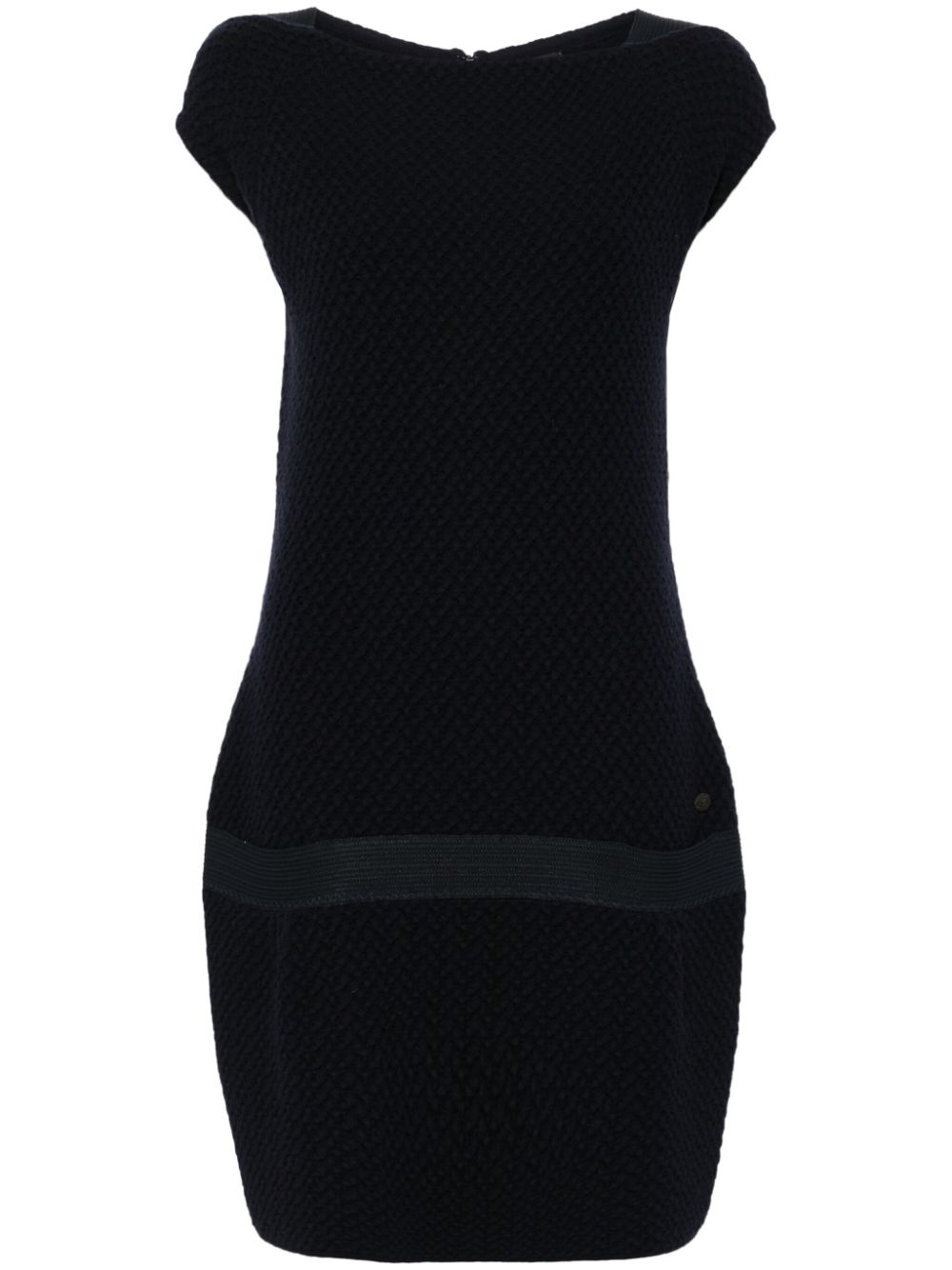2012 dropped waist textured sleeveless dress - Blue