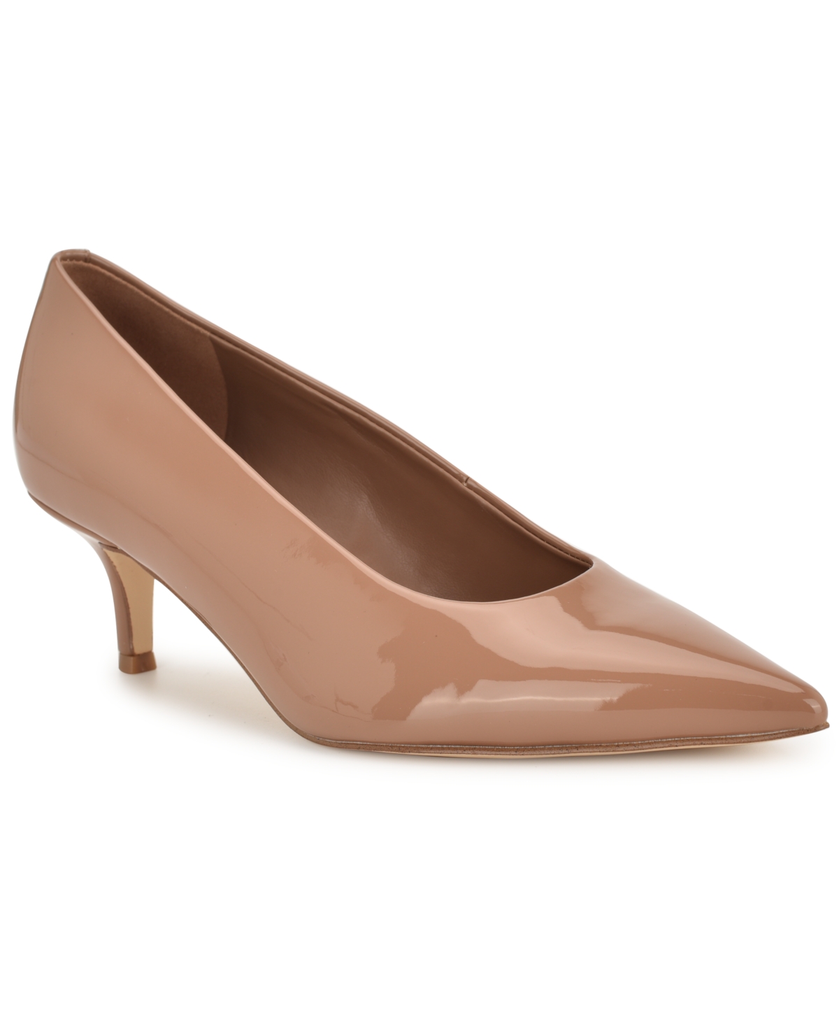 Women's Adalys Pointy Toe Kitten Heel Pumps - Dark Natural Patent