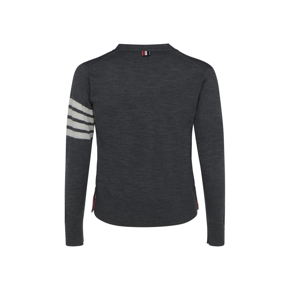 Virgin Wool Cardigan — Gray