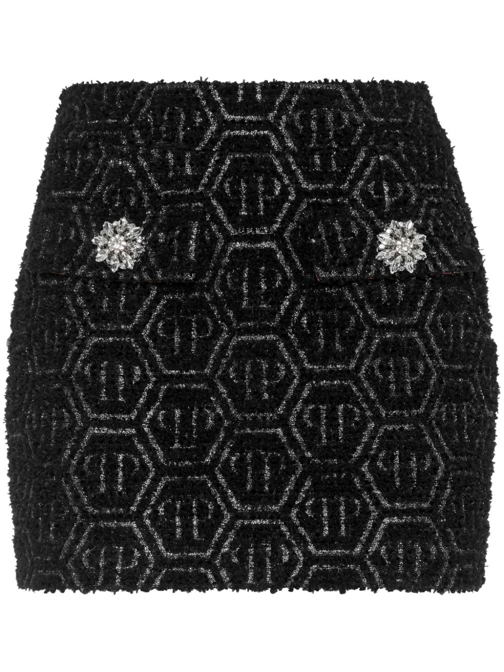 Mini monogram tweed skirt - Black