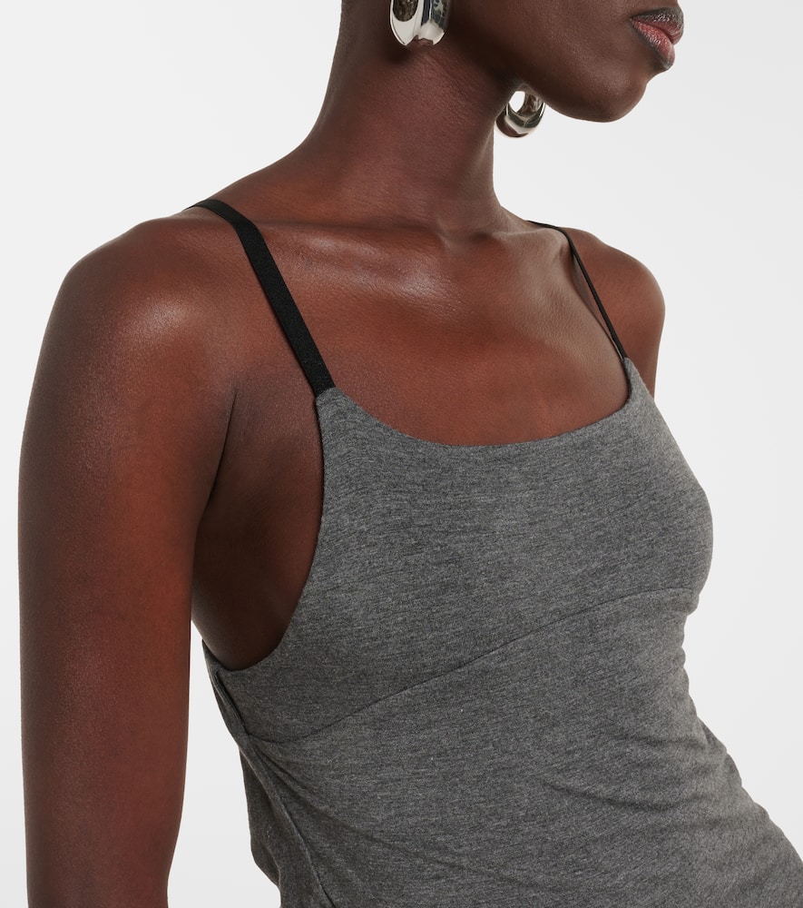 Asymmetric jersey minidress