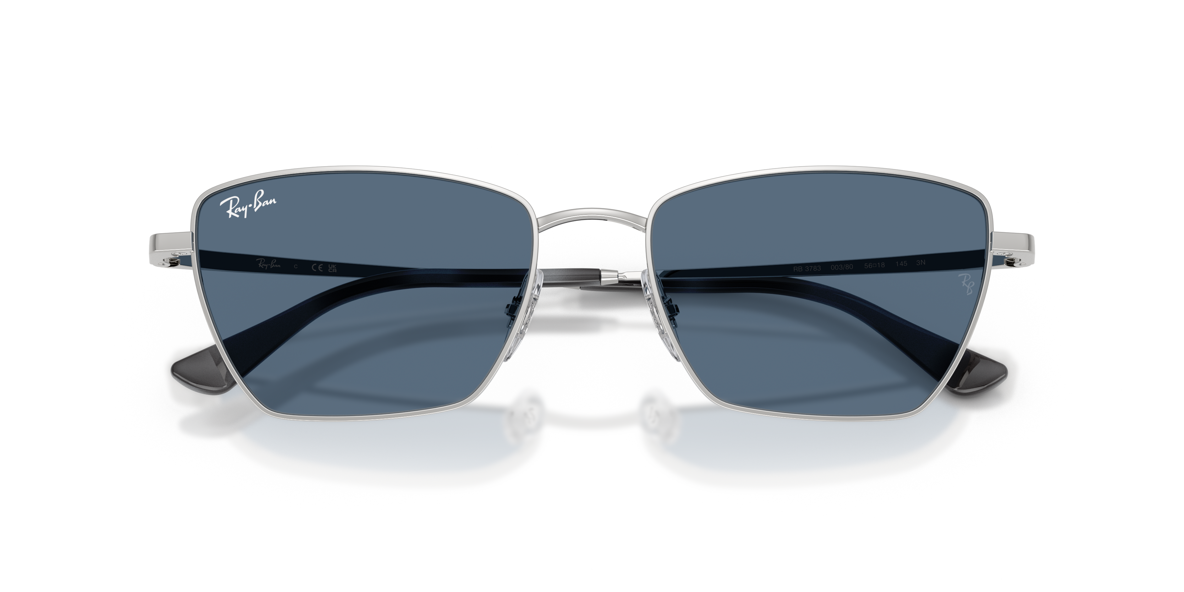 Ray - Ban Unisex Ray - Ban RB3783 003/80 Sunglasses Metal Silver Blue Geometric Norma