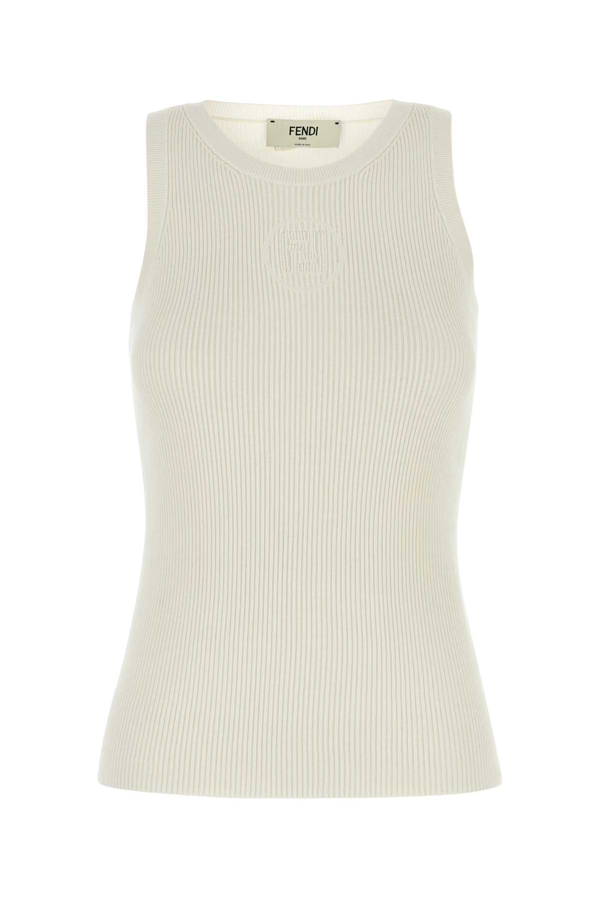 Fendi - Tank Top Logo DéVoré Tops White