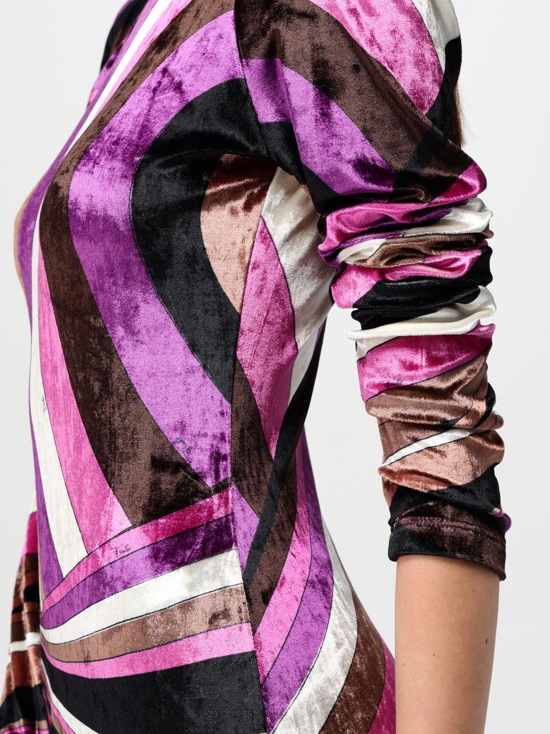 Iride-print velvet mini dress - Pink