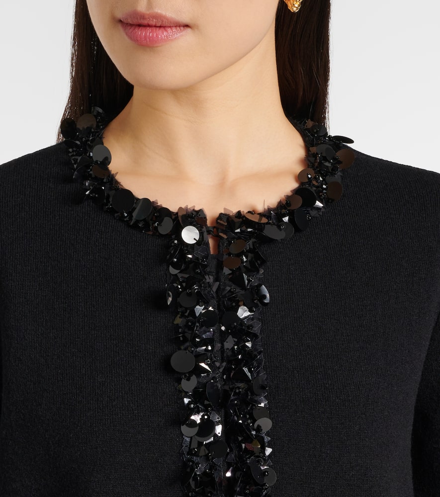 Kendra sequined wool and cashmere cardigan