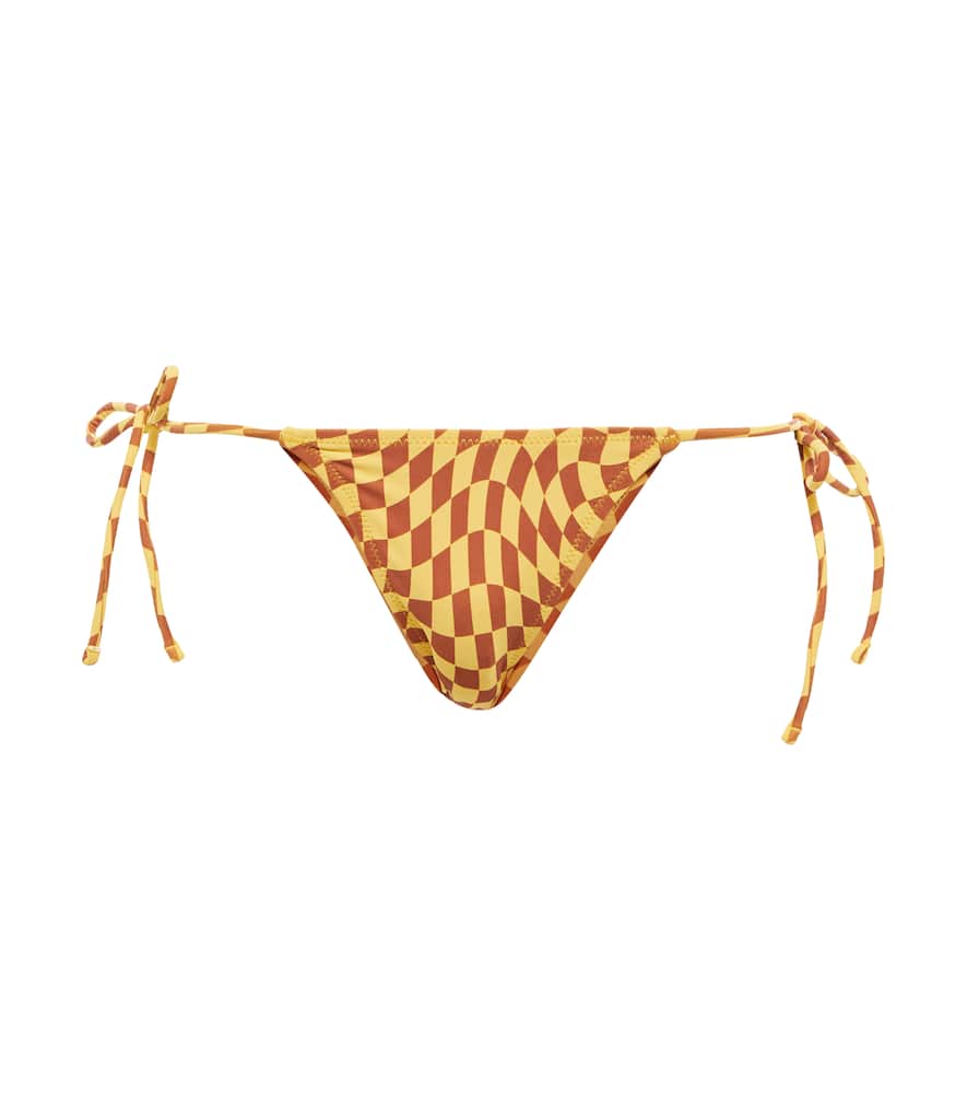 Tropic of C Praia checked tie-around bikini top