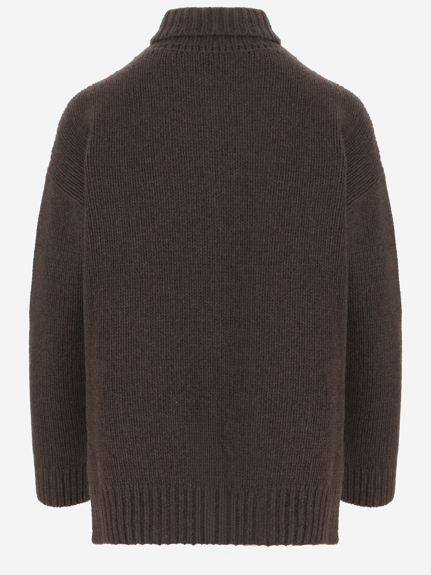 Cable-Knit Virgin Wool and Cashmere Sweater — Brown