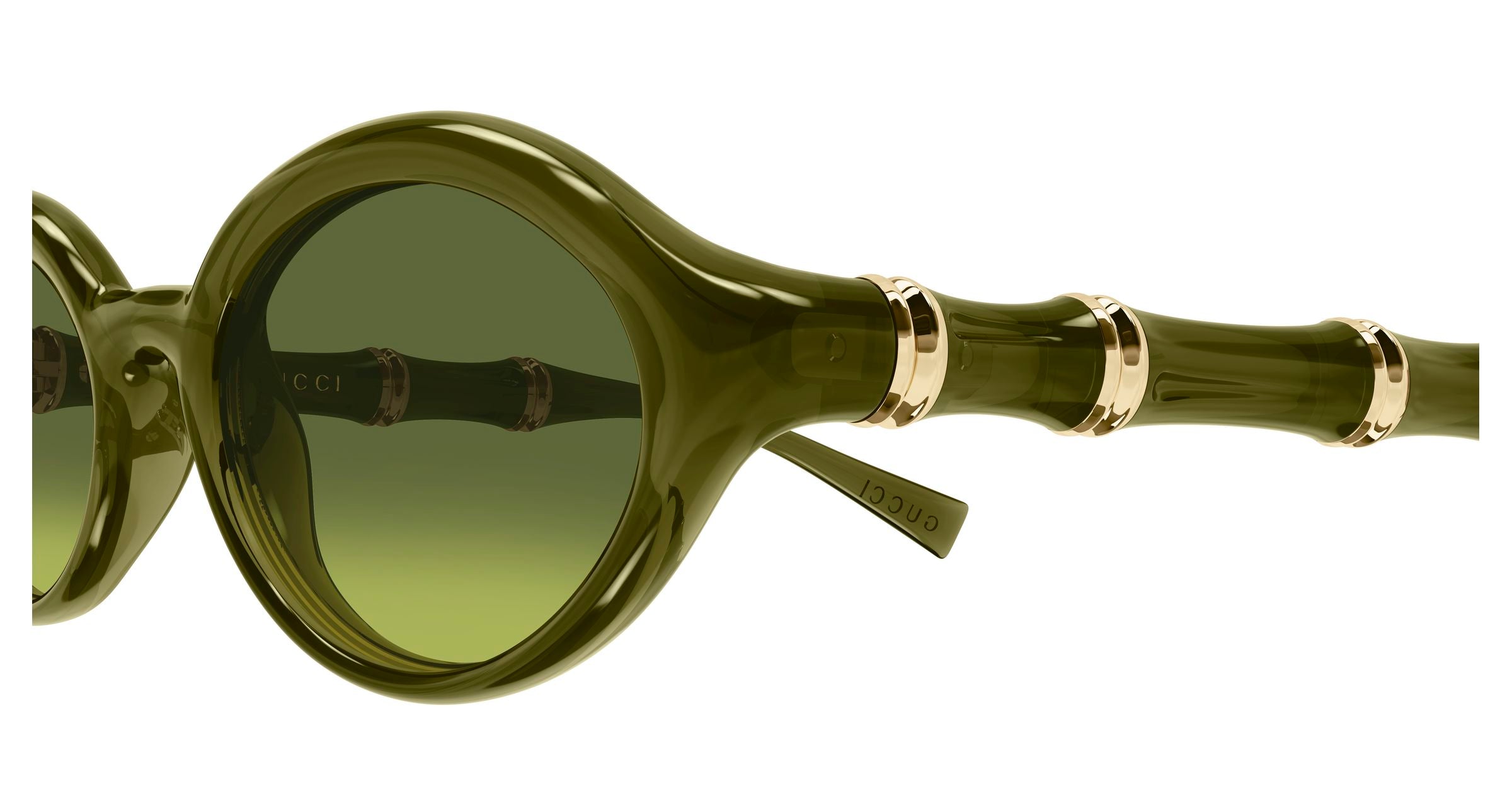 Gucci Woman Gucci GG2059S 004 Sunglasses Injected Green Green Round