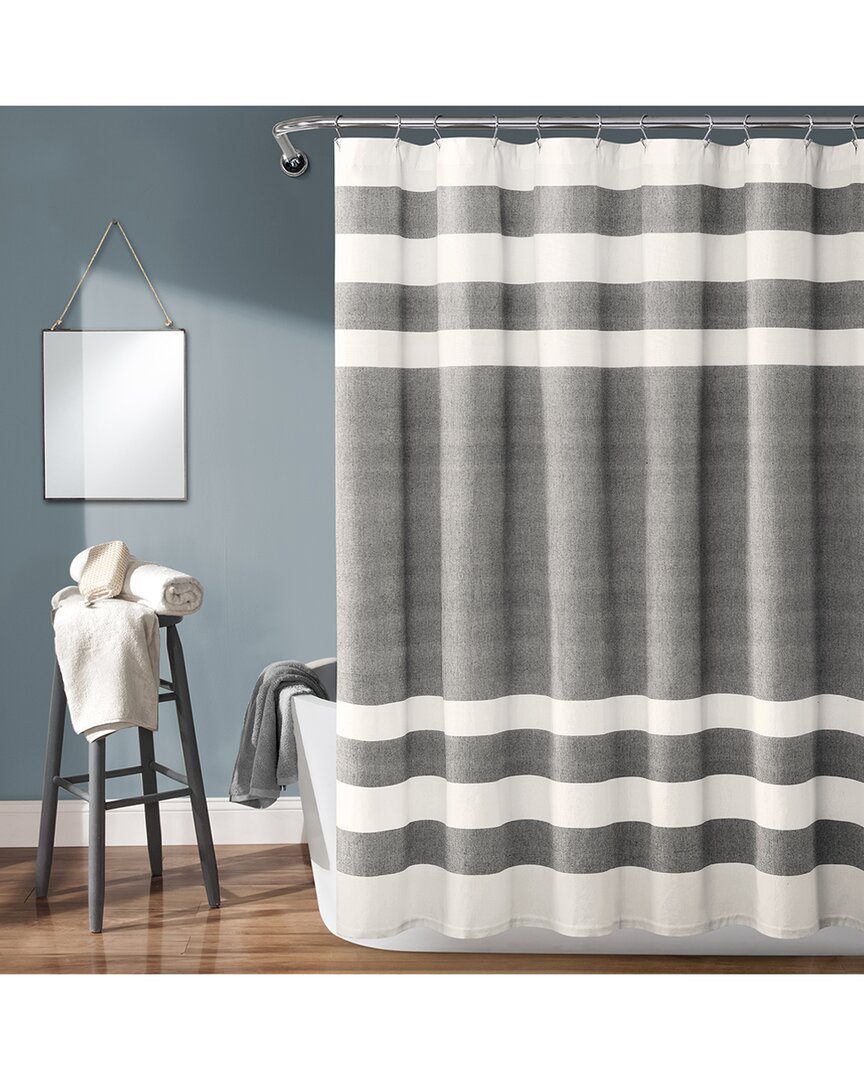 Lush Decor Fashion Cape Cod Stripe Yarn Dyed Cotton Shower Curtain