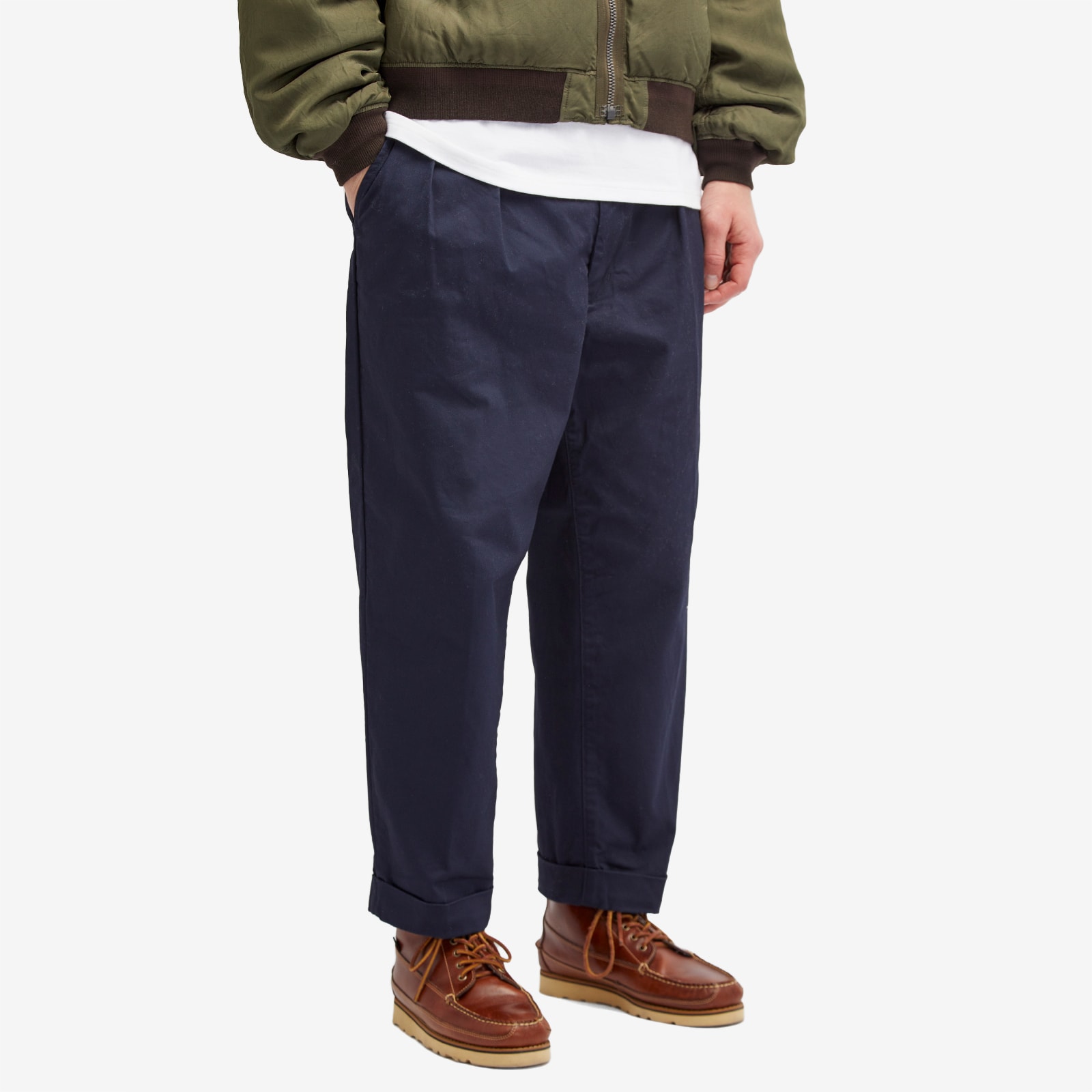 Men's 2 Pleat Chino in Navy