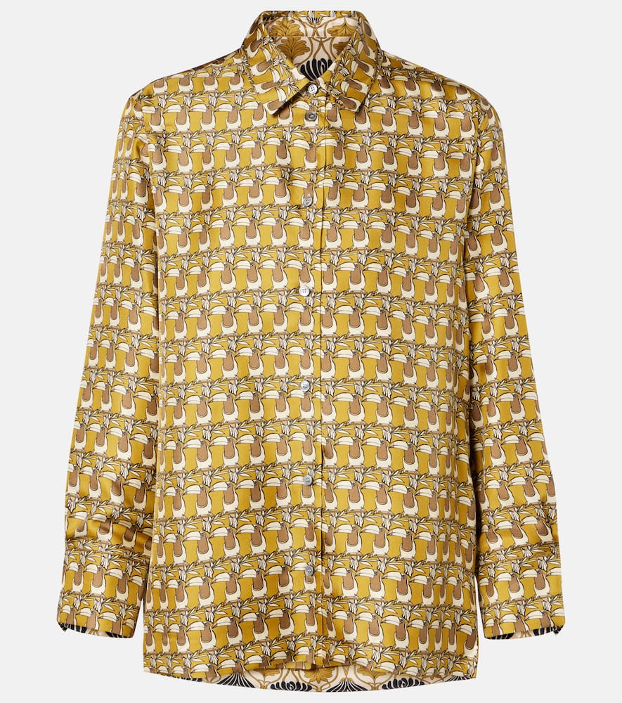 Printed reversible silk shirt