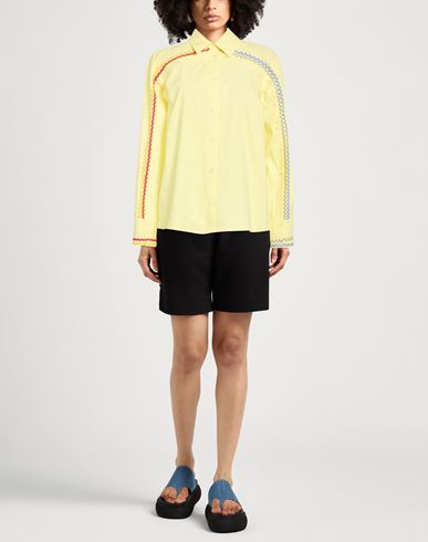 Woman Shirt Yellow Size 4 Cotton