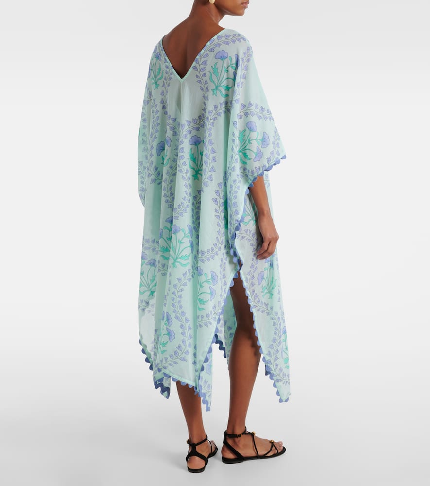 Printed cotton beach cover-up