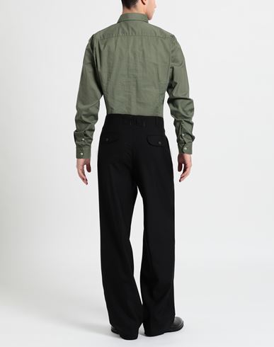 Man Shirt Military green Size 15 ¾ Cotton, Elastane