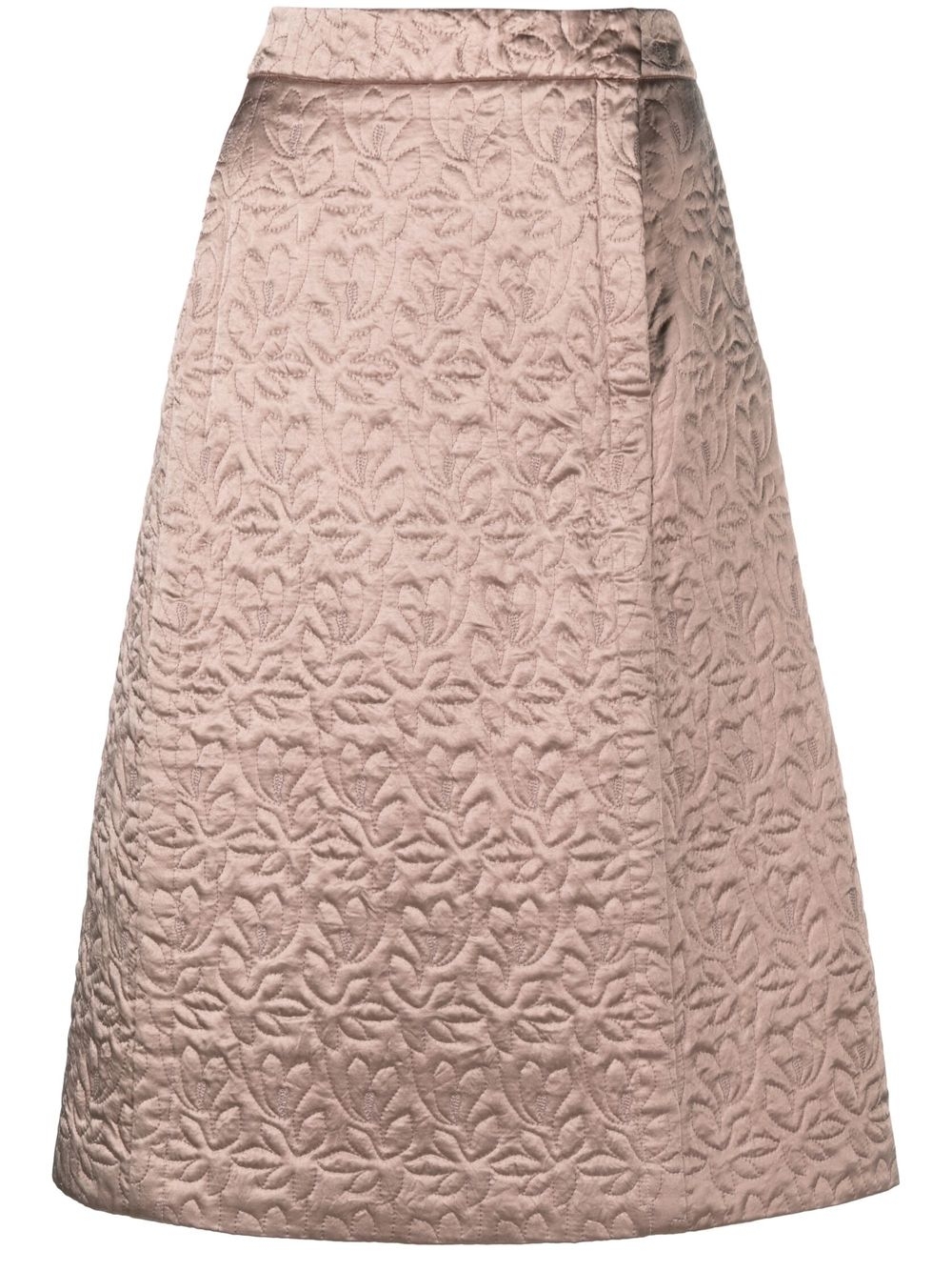 Quilted satin skirt - Neutrals